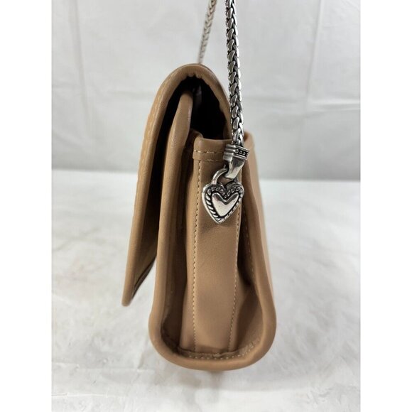 Brighton Tan Leather Croc embossed Shoulder Bag - Picture 4 of 11